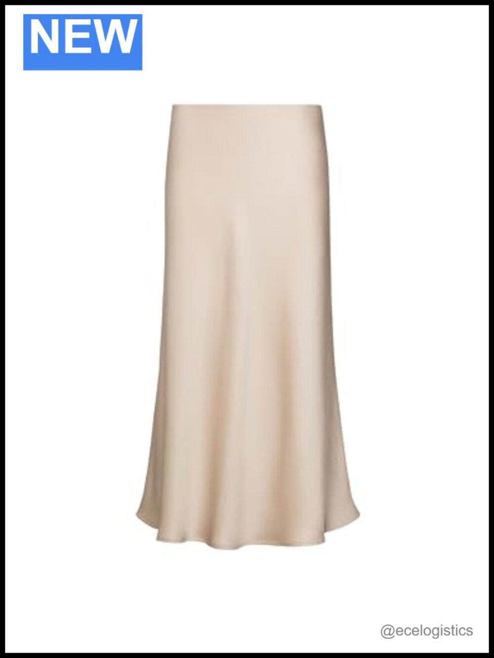 Satin Bias Pull-On Midi Skirt Women's Office Wear